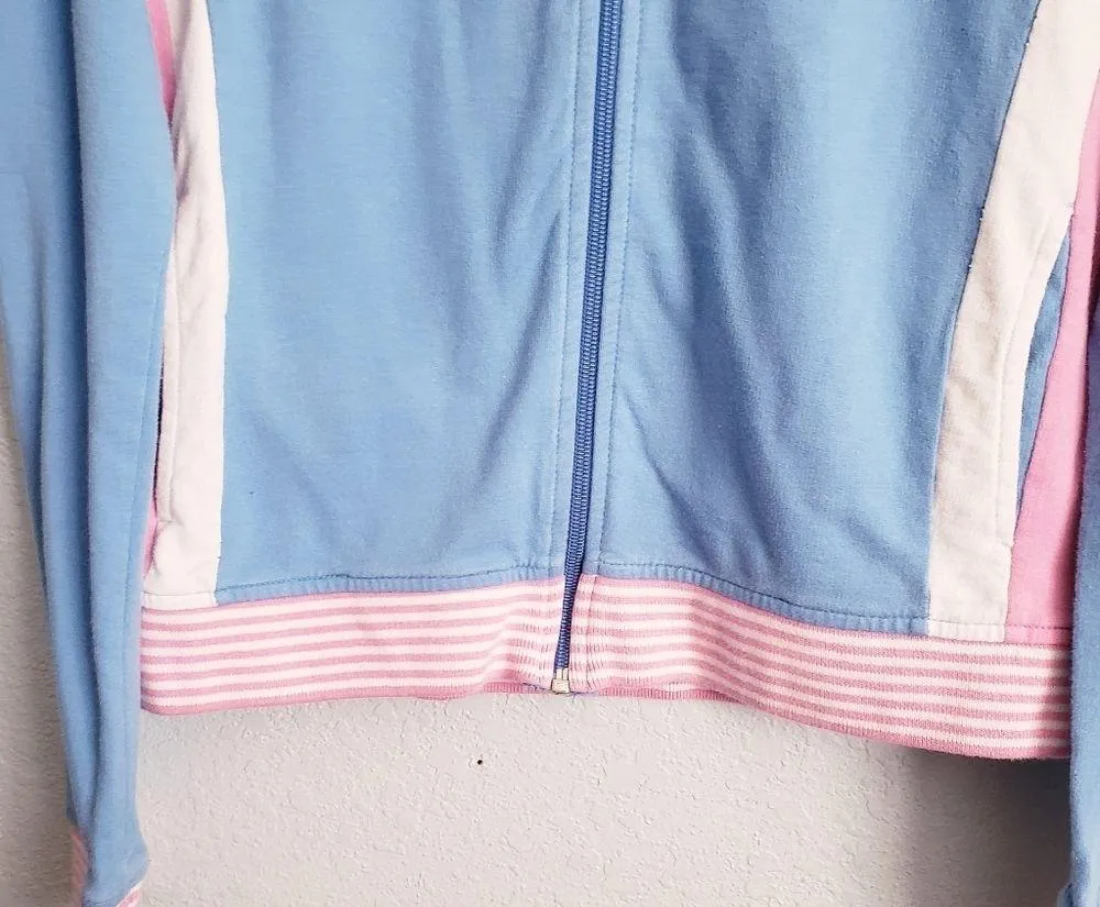 Roots Canada Blue And Pink Striped Full Zip Track Jacket - Image 5