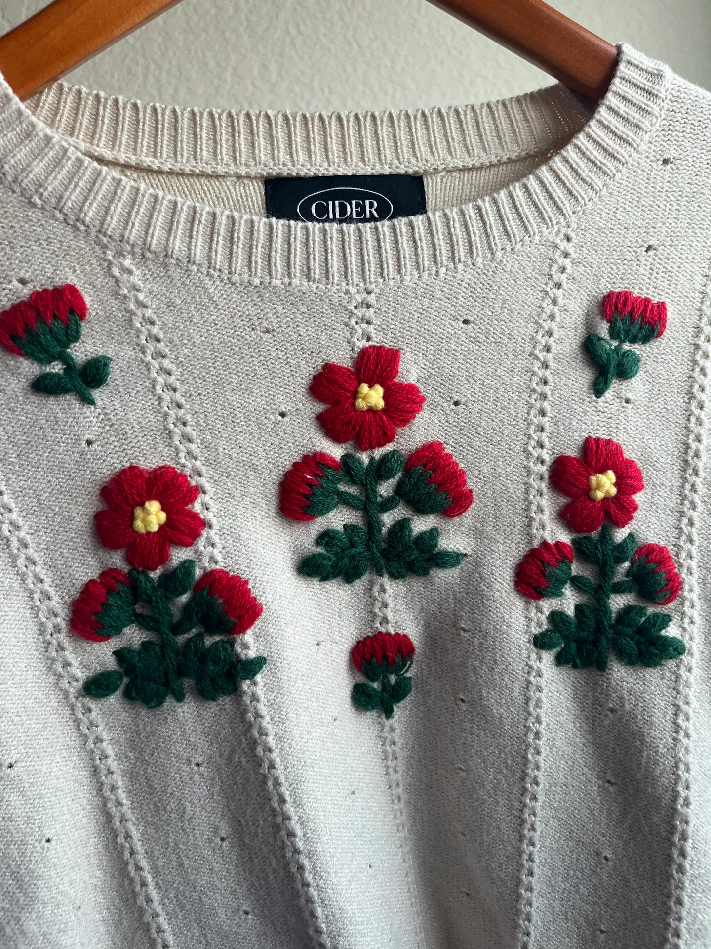 Floral Knit Sweater Multi Size M - Image 4