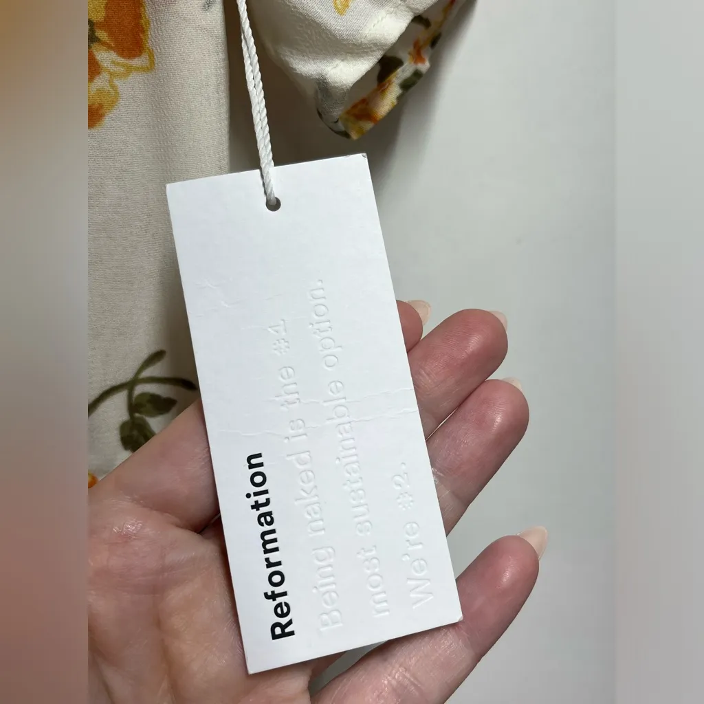 Reformation NEW NWT Cosa Midi v neck Dress size 0 women’s floral lightweight - Image 7