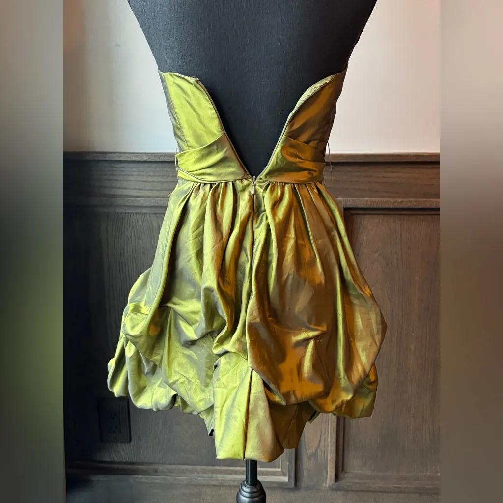 Jessica McClintock for Gunne Sax y2k collection green strapless party dress sz 3 - Image 4