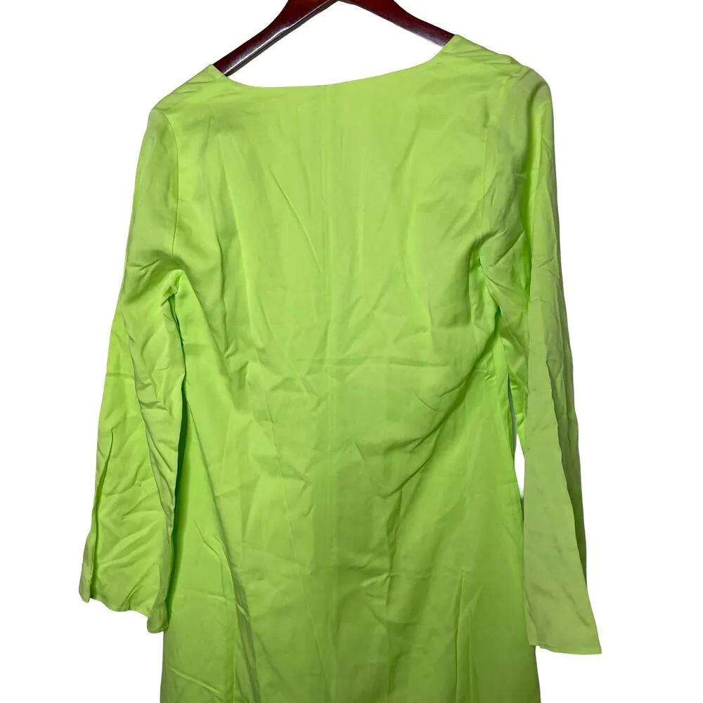 NWT MARA HOFFMAN Naliyah V-Neck Midi Dress in neon green sz 6 - Image 8