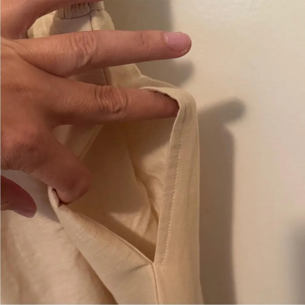 NWT NAOO Chic Beige Jumpsuit with Black Embroidery size L Tan Size L - Image 5