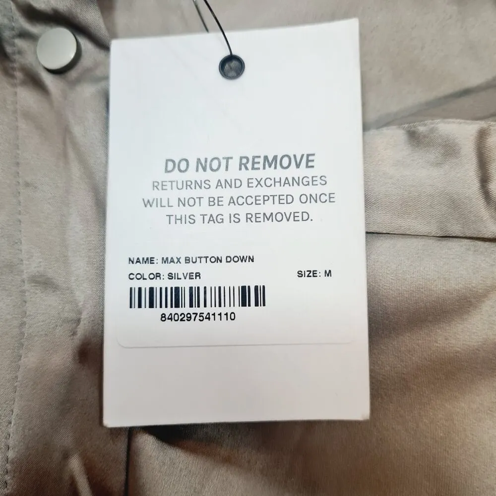 Miaou Max Button Down in Silver Medium - Image 8