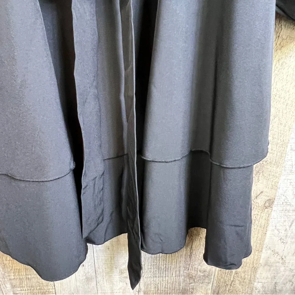 ZJCT Black Baby Doll Dress with Layers & Puff Sleeves Wear On or Off Shoulders Size XL - Image 4