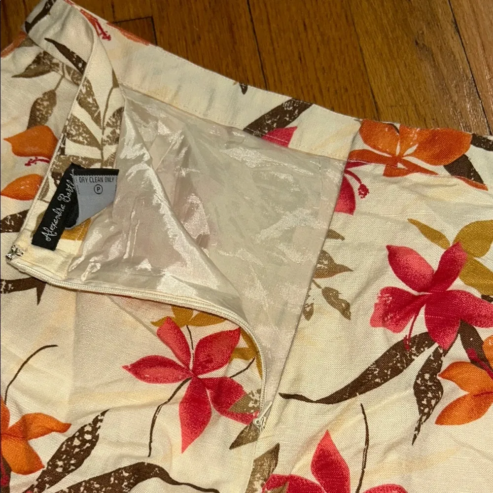 Alexandra Bartlett Floral Trousers with Pink and Orange Accents Size 10 - Image 8