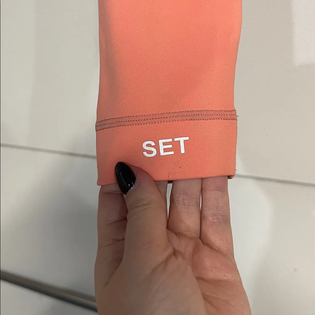 SET ACTIVE WOMENS HIGH RISE CORAL LEGGINGS XS FULL LENGTH - Image 3