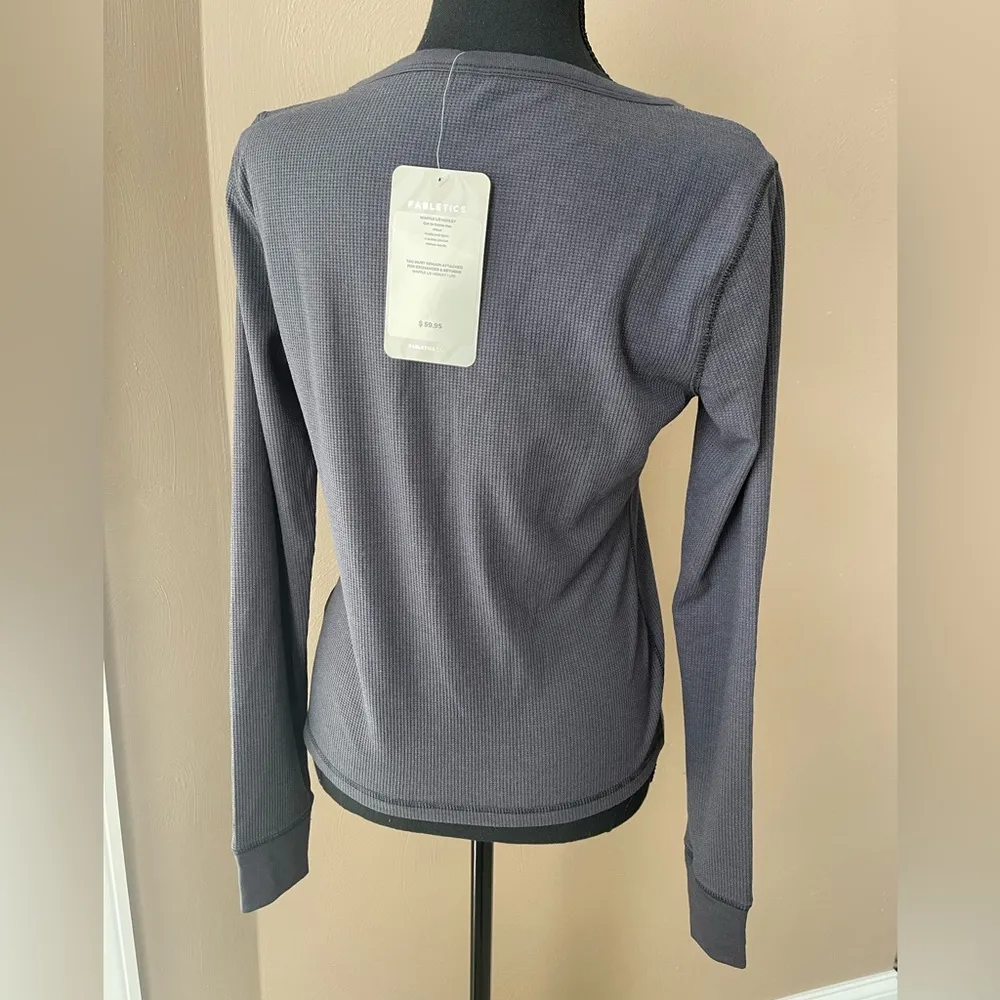 Women’s Waffle Henley Long Sleeve Shirt - Image 4