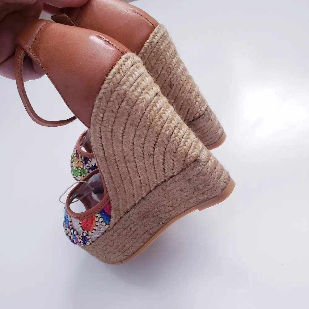 Anthropologie Gaimo Colorful Brazilian Embroidered Espadrille Wedge - Image 7