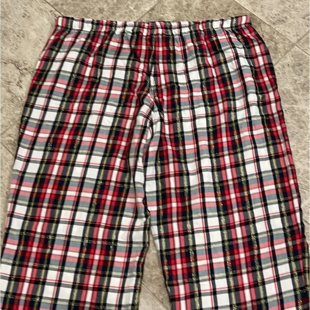 Victoria’s Secret Women's Plaid Pajama PJ  Pants Medium Red Black - Image 9