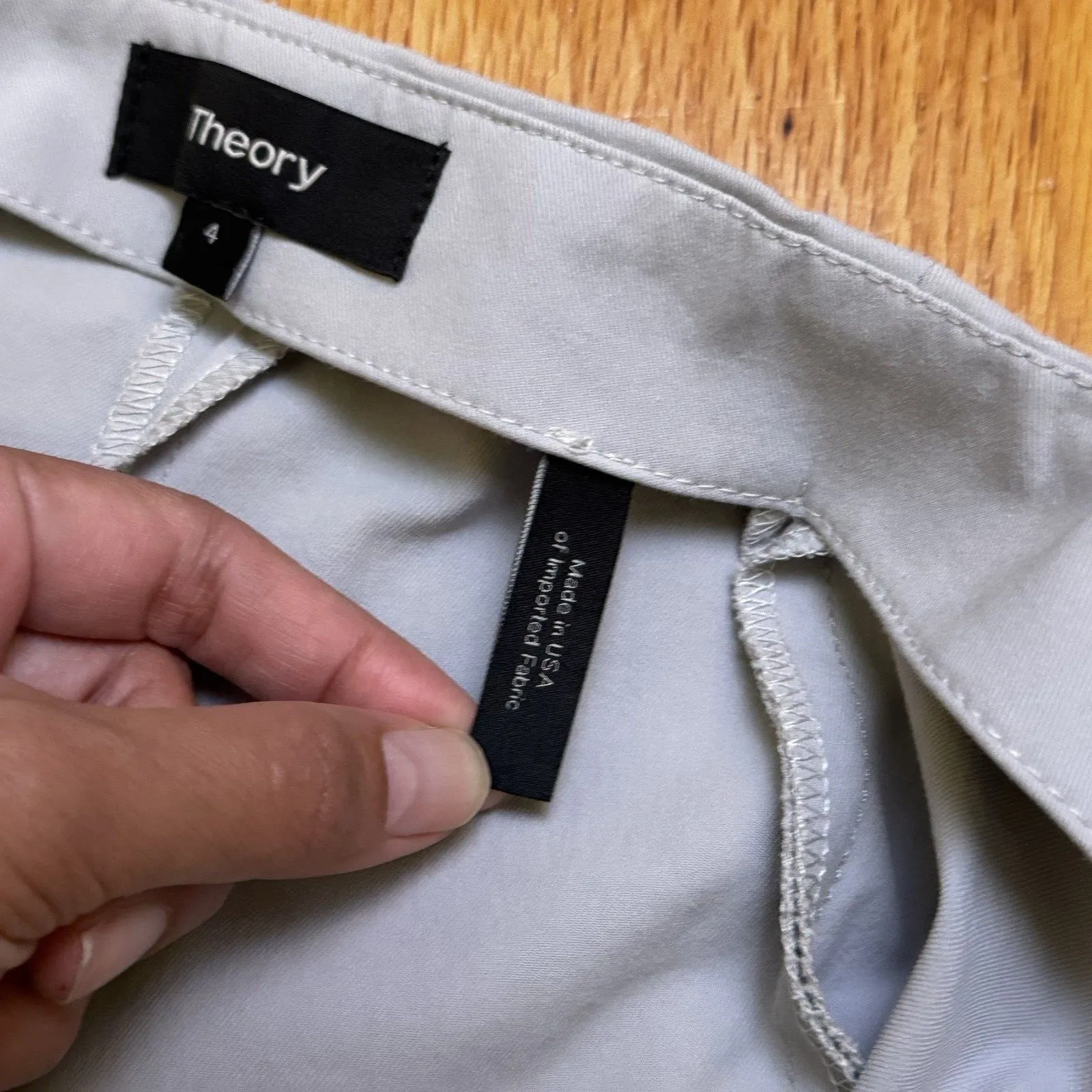 Theory Women’s Alettah Approach Cropped Pants Slim Leg Preppy Trousers Gray 4 - Image 15