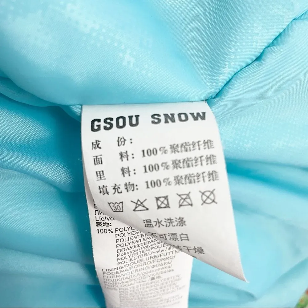 GSOU Snow 10K Waterproof Ski Snowboard Jacket White Paint Splatter Size Large Pink - Image 14