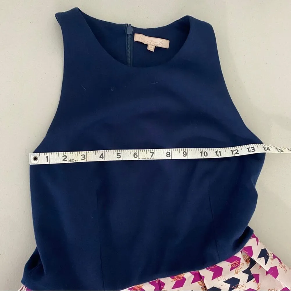 Anthropologie Hutch Blue Fit & Flare Metallic Arrowhead Short Mini Dress Size 8 - Image 6