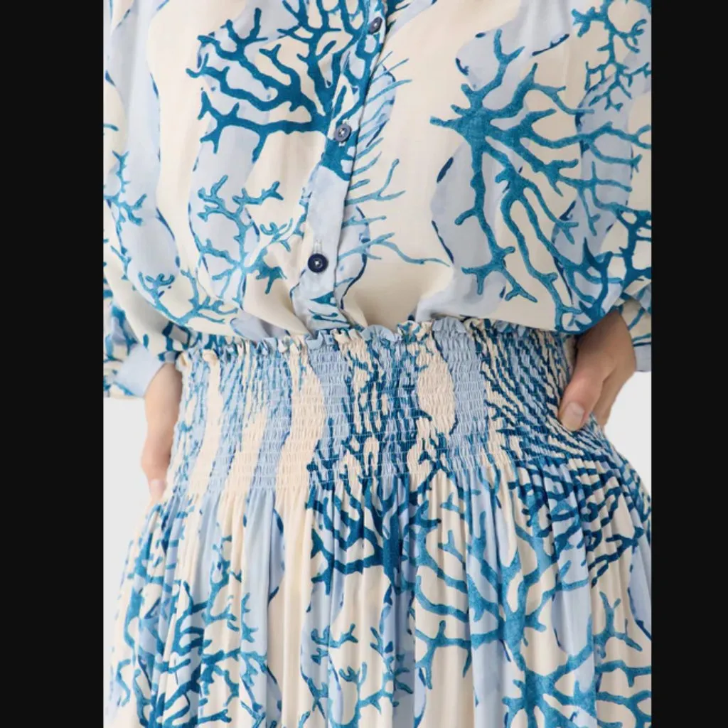 Natalie Martin White Ocean Coral Print Bella Maxi Skirt One Size - Image 5