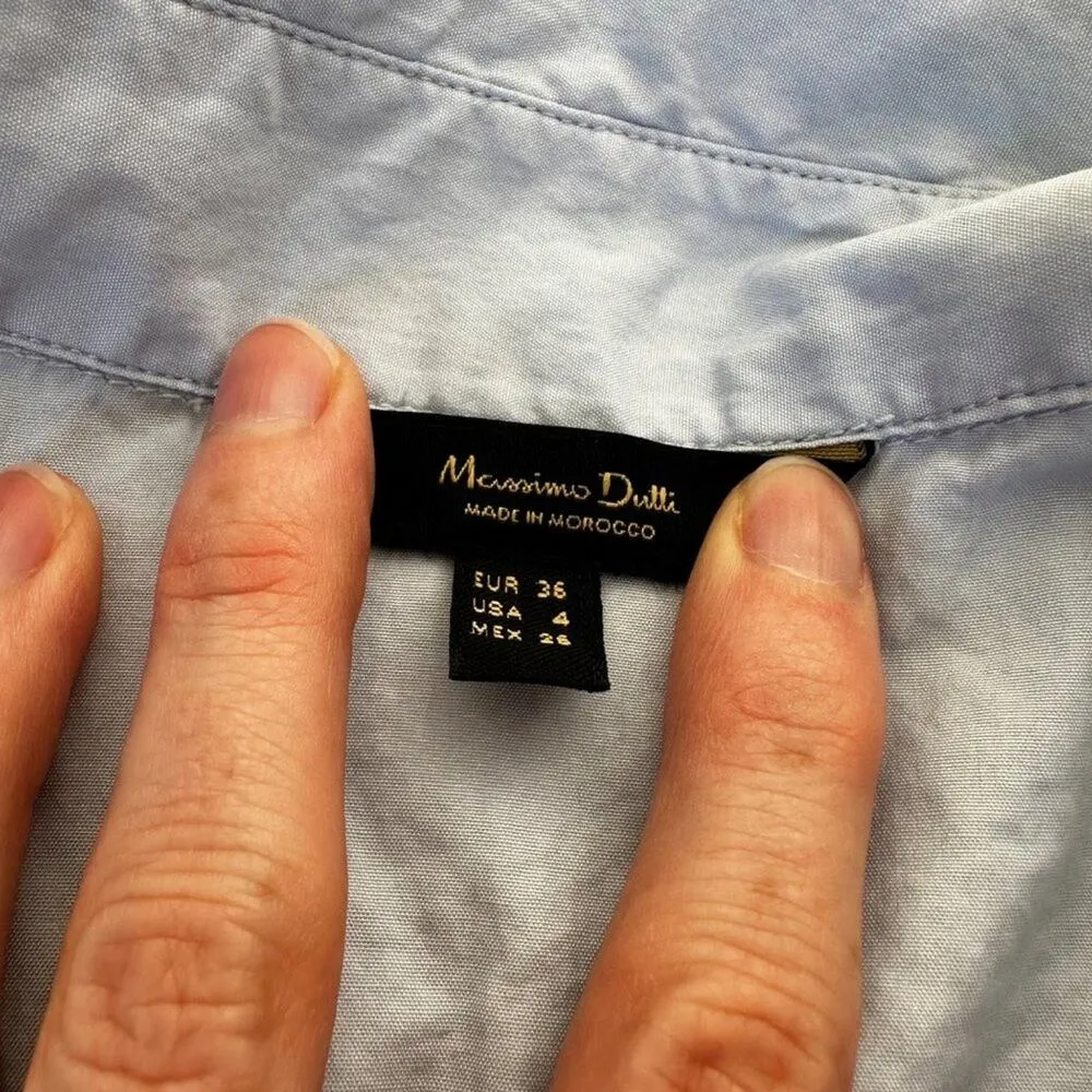 Massimo Dutti  - Long Sleeve Button Up Shirt in Pale Blue - Image 2