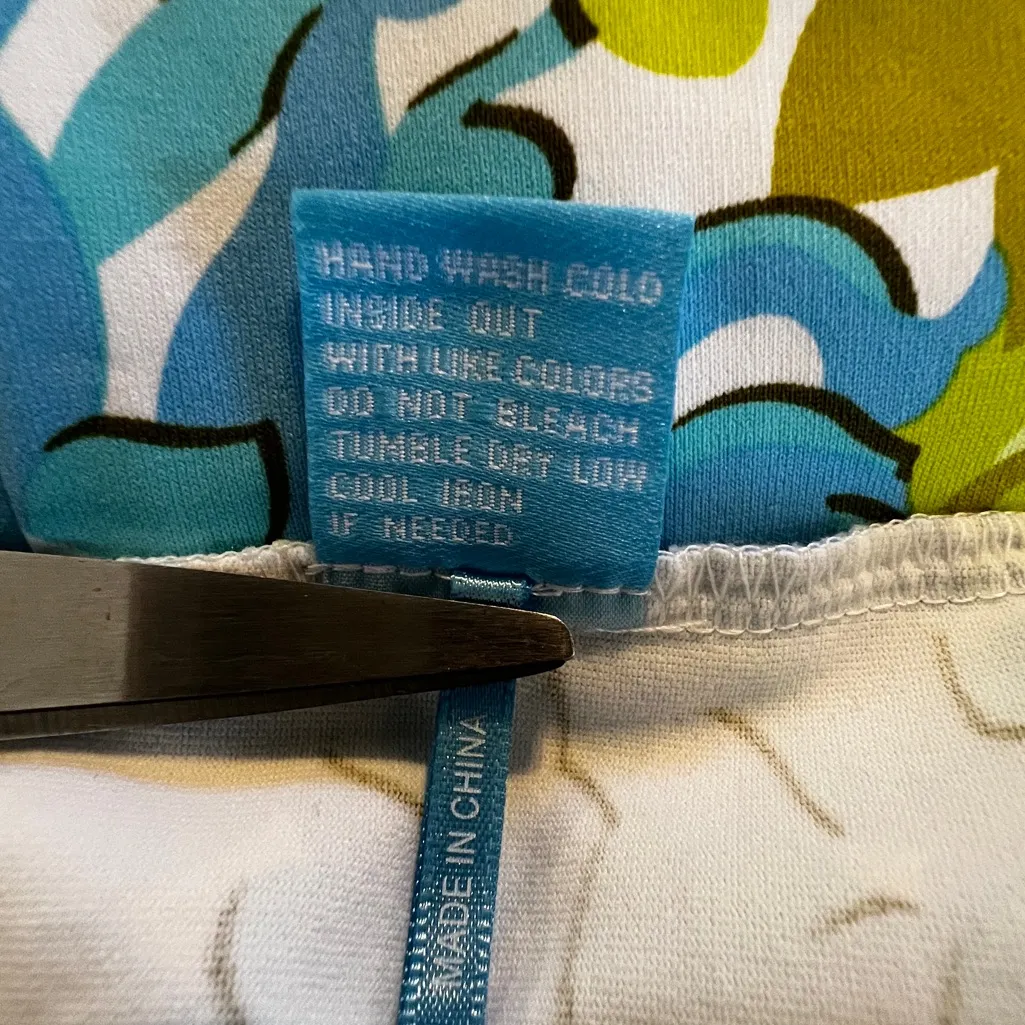 J. McLaughlin Teal and Lime Green Quarter Sleeve Ride Ruched Knee Length Dress S - Image 7