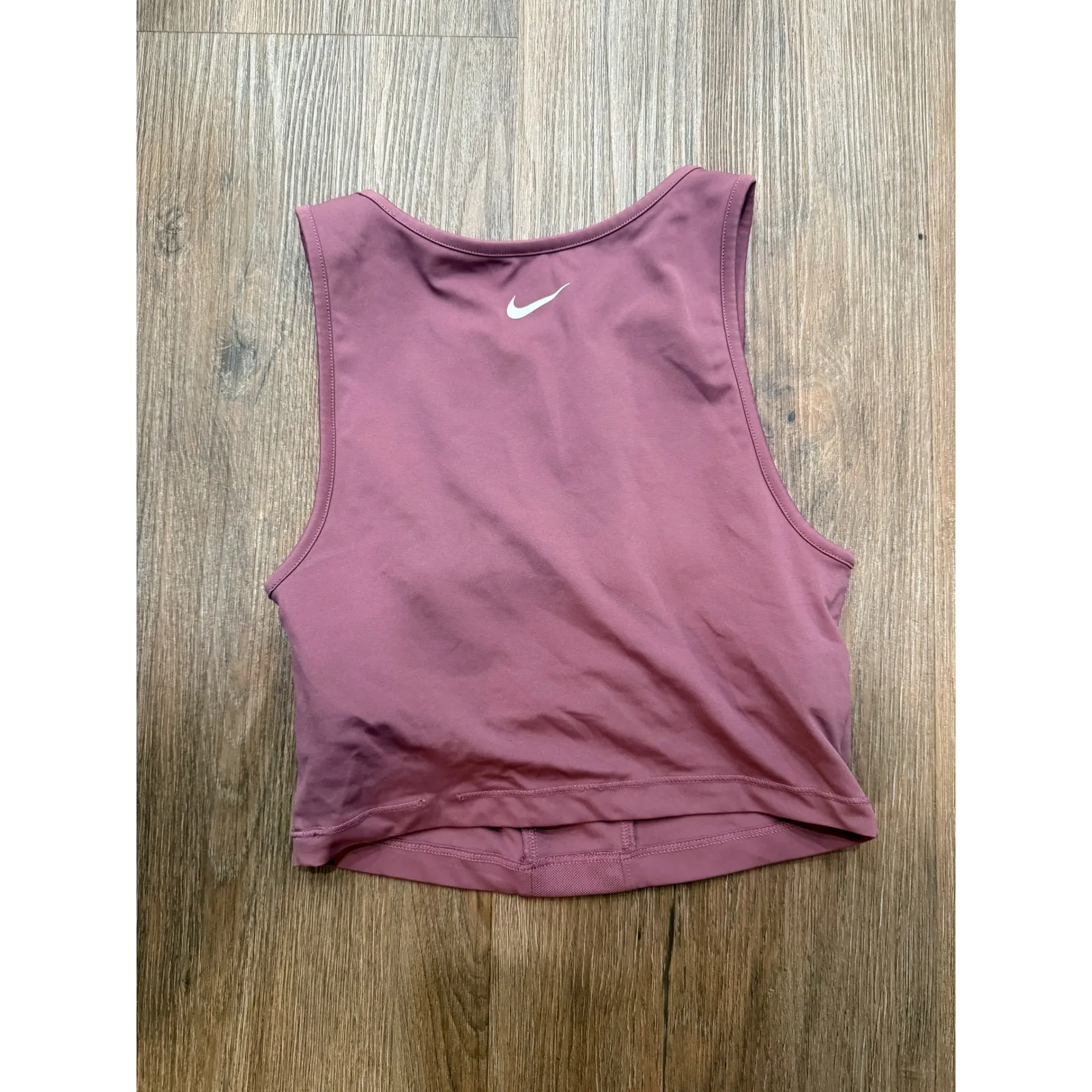 Nike Pro Dri Fit Cropped Tank Top Dusty Rose Athletic Workout XS - Image 2