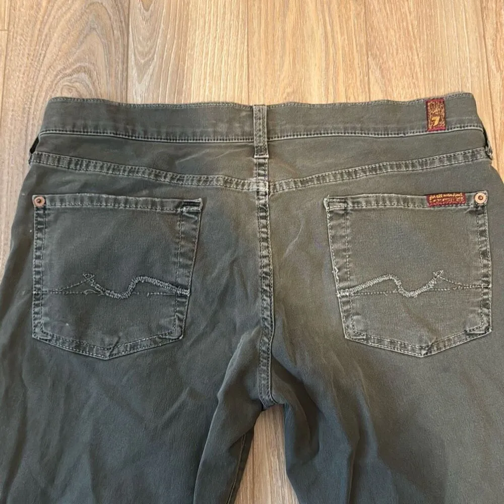 7 for all mankind jeans women's olive green/gray jeans size 30 - Image 9