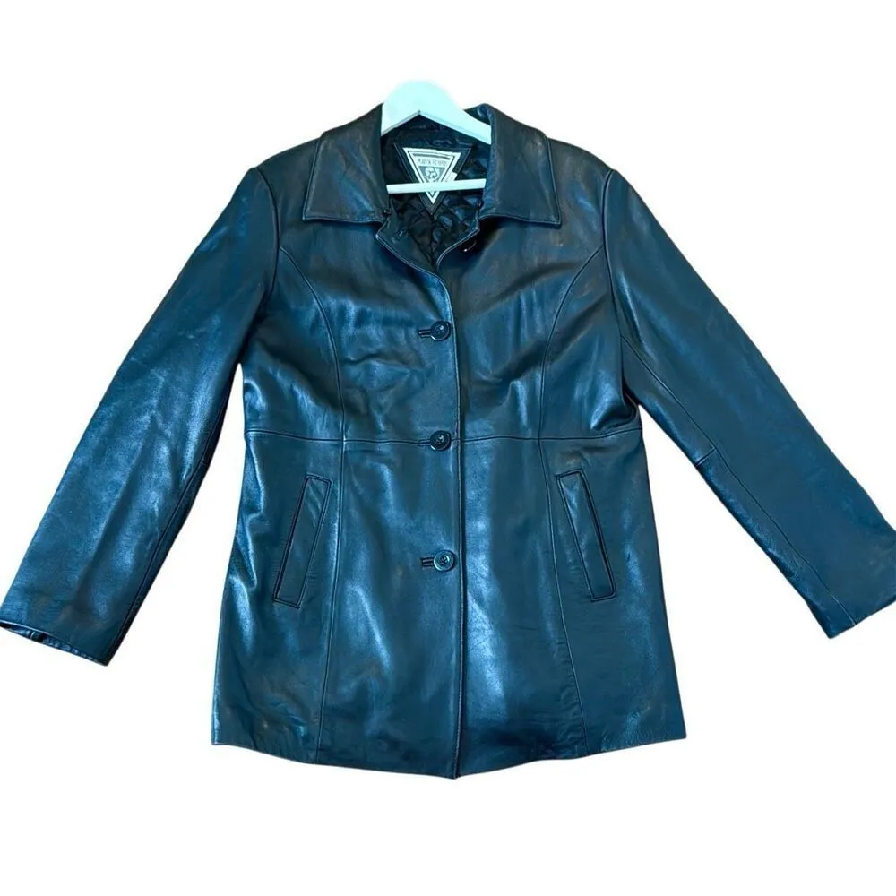 Marvin Richard’s 100% genuine leather black lined blazer jacket large - Image 11