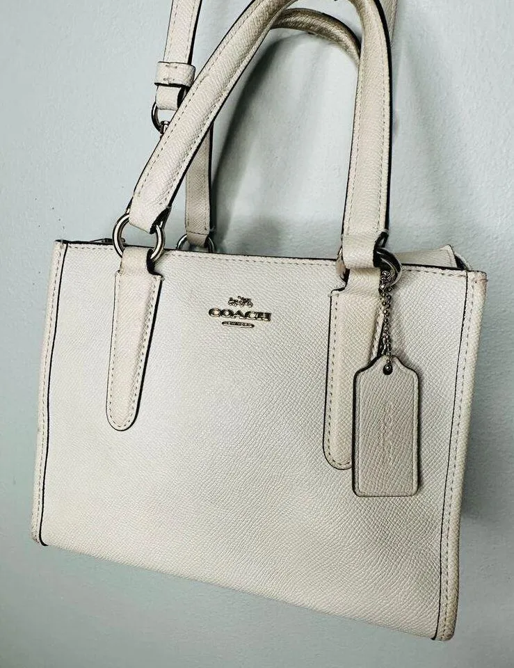 COACH White Mini Square Crossbody Top Handle Hand Bag Purse - Image 2