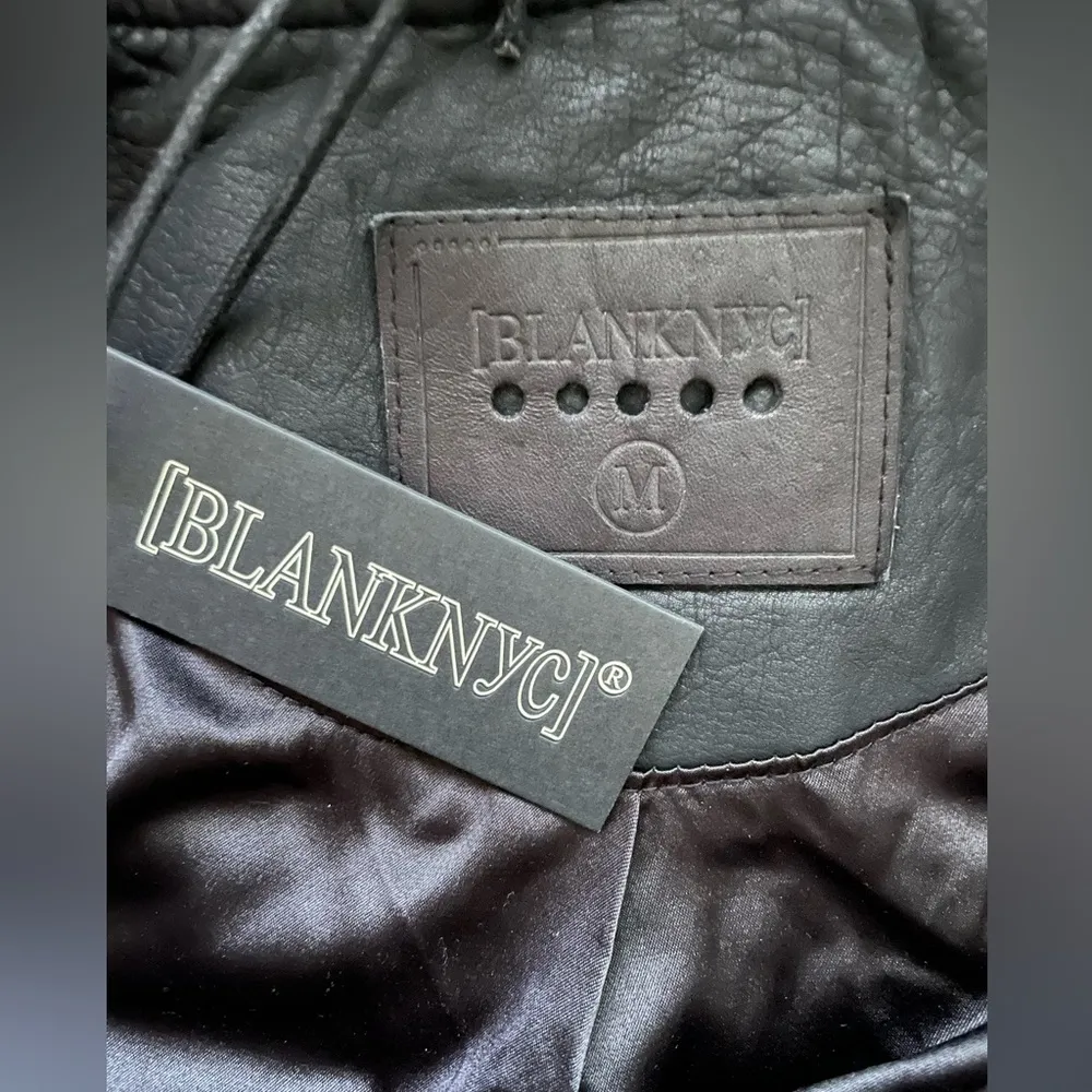 NWT Blank NYC Vegan Leather Moto Biker Jacket Size M Black - Image 7