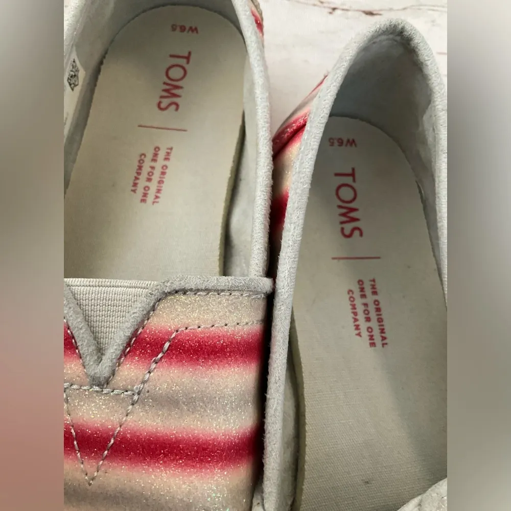 TOMS ALPARGATAS SPARKLY CLASSIC FLAT SLIP ONS - Image 7