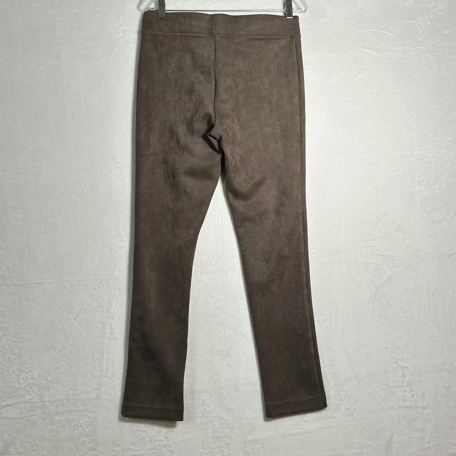 Andrew Marc Faux Suede Stitch Detail Leggings Pants Taupe Size S - Image 2