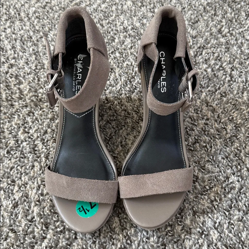 Charles by Charles David Suede Wedge Sandals - Image 2