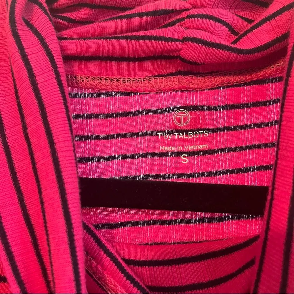 T By Talbots‎ Pink And Navy Stripe Turtle Neck Long Sleeve Size Small - Image 7