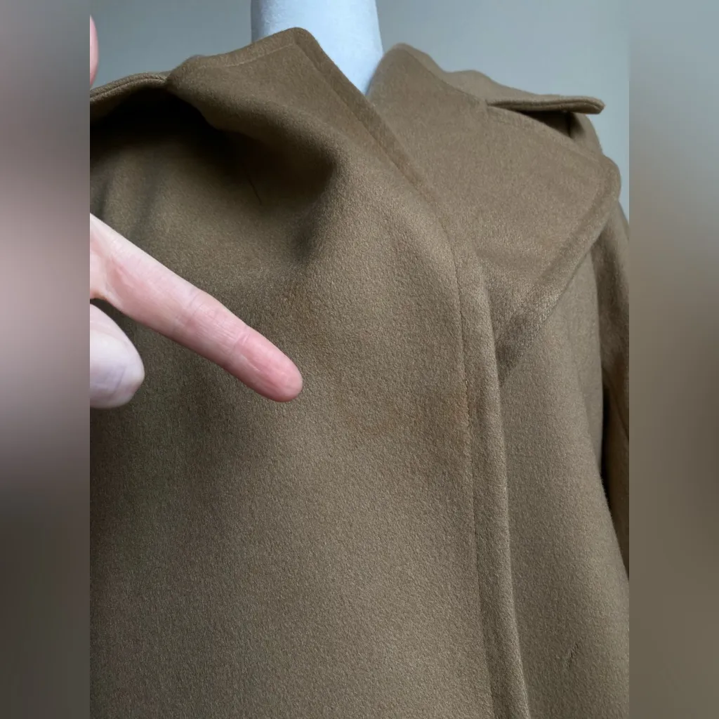 Fleurette 100% Cashmere Belted Wrap Camel Coat *Some Flaws* Tan Size 14 - Image 12