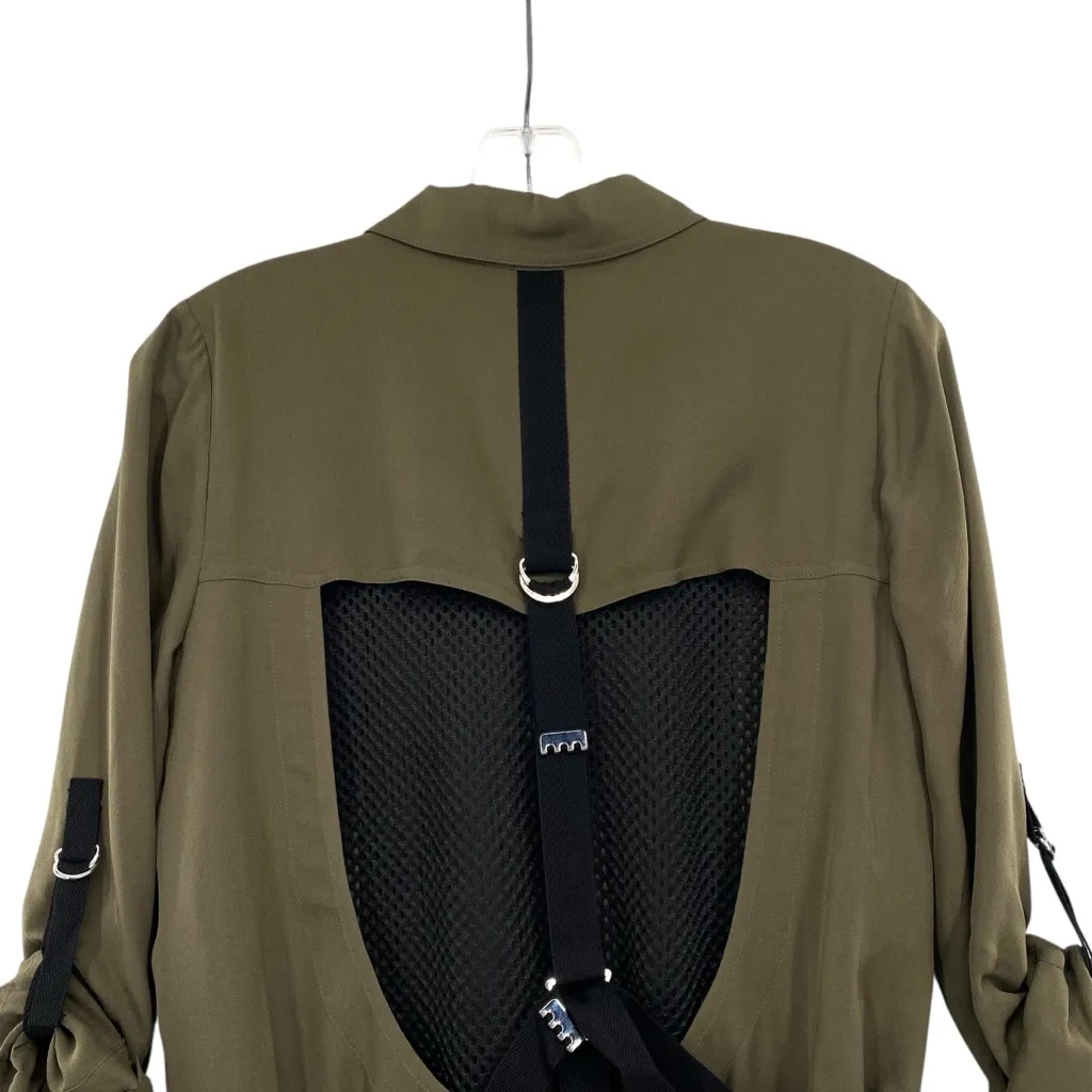 L.A.M.B Gwen Stefani Olive Green Silk Shirt Dress New - Image 8