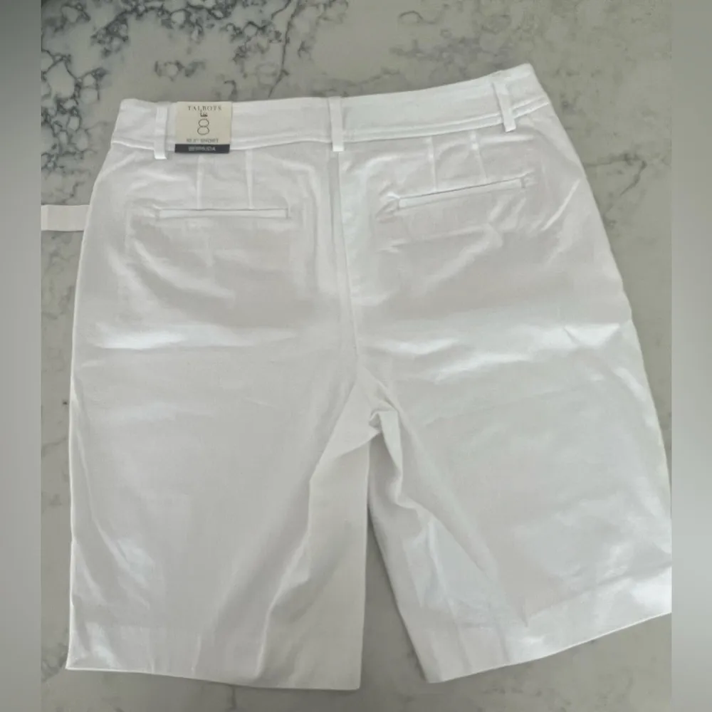 New Talbot's Simply Flattering Solid White Bermuda Shorts Size 8 - Image 2