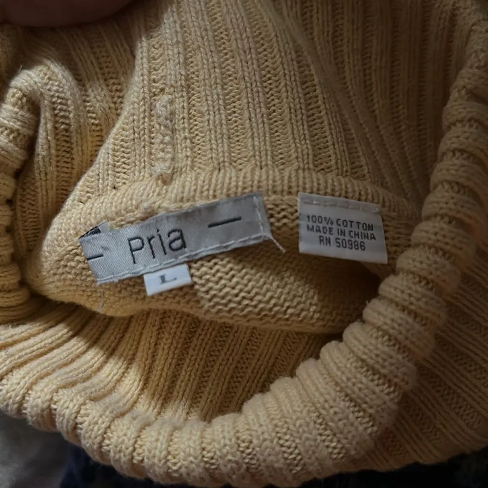 Pria Turtleneck Cotton Sweater‎ Size L - Image 5