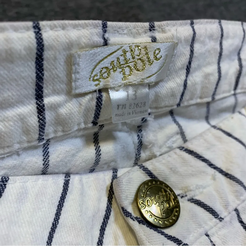 Womans White Stripped South Pole Bermuda Shorts - Image 3