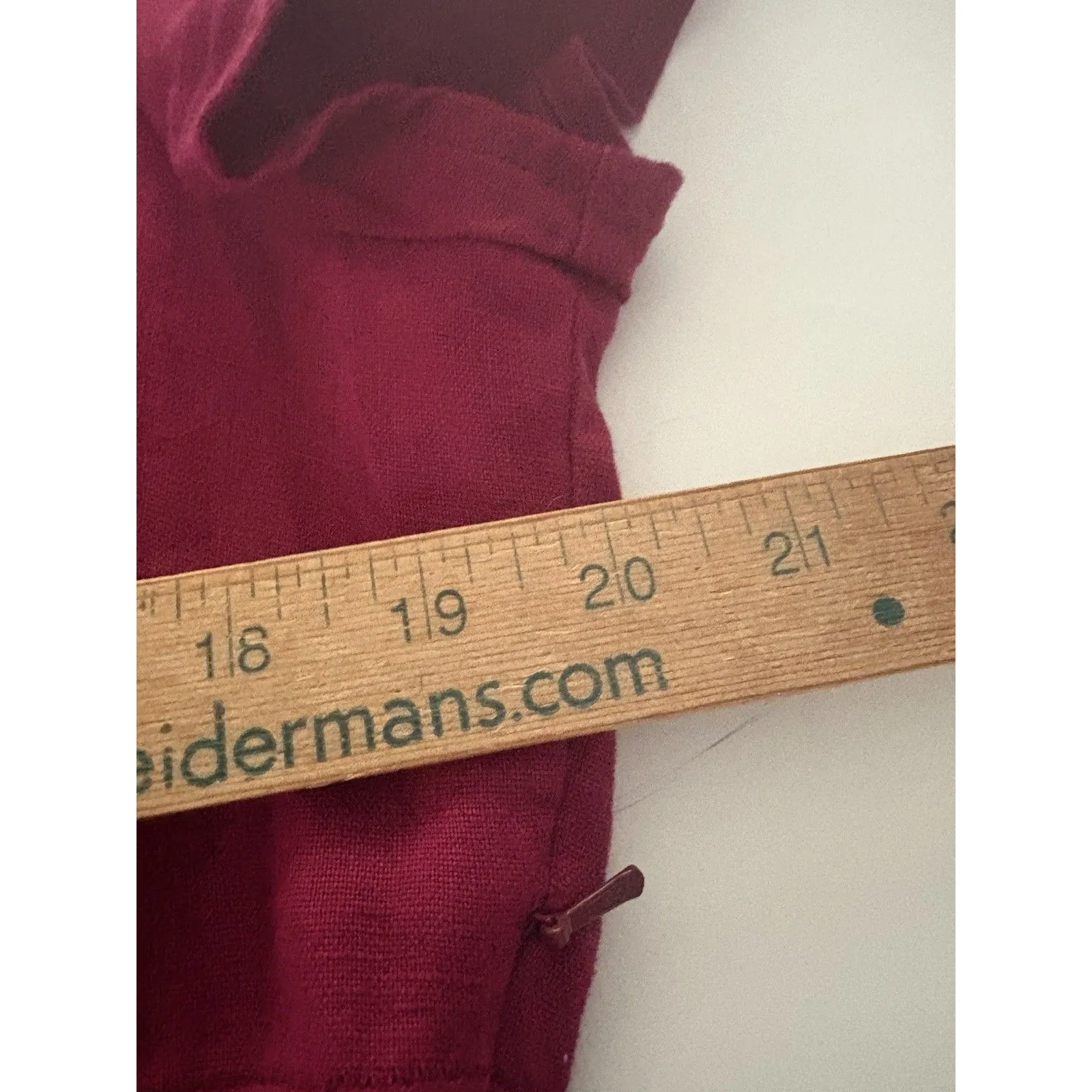 Eddie Bauer Linen Dress Size 16 Cranberry Maxi Empire Waist Modest Office - Image 10