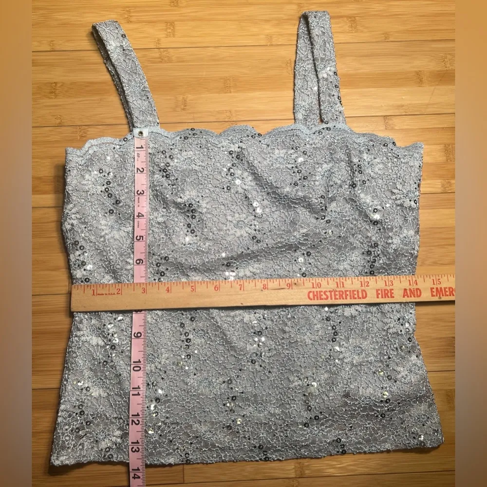 ALEX EVENINGS Sequin Womens 2-PIECE DOVE Set Jacket & Tank/Cami,MSRP$139|Size:SP - Image 7