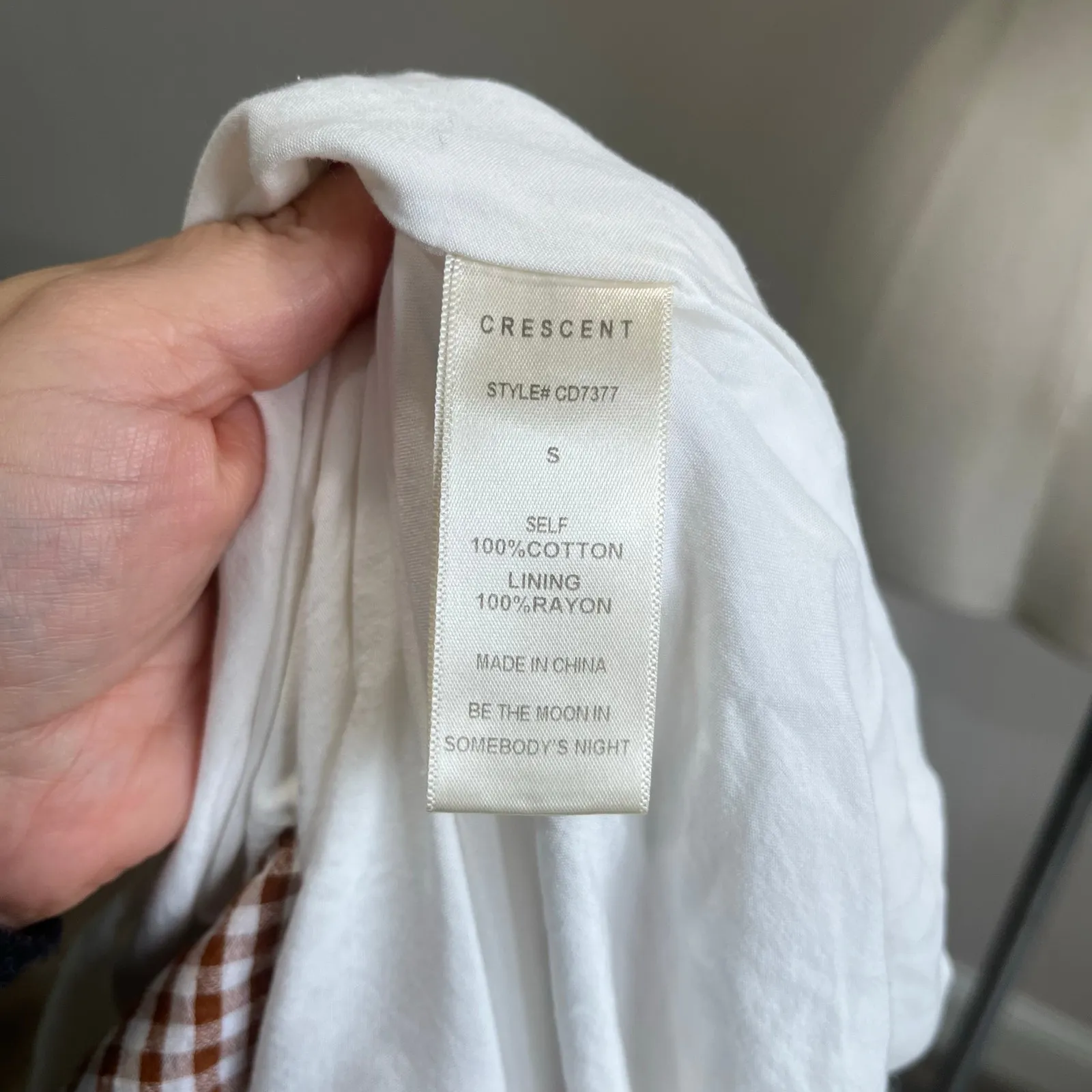 Crescent Cotton Gingham Tiered Midi Dress Tie Straps Cottagecore Sz Small - Image 6