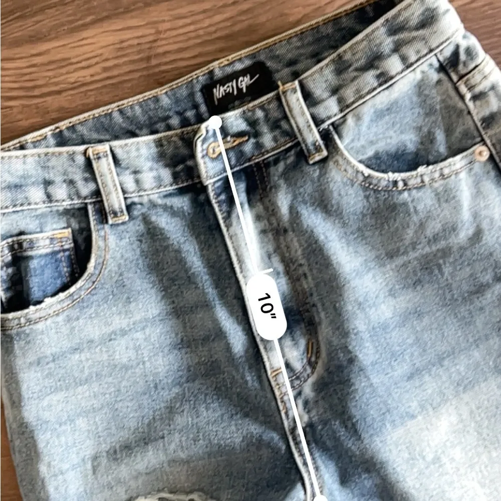 Nasty gal straight leg distressed high rise jeans - Image 4