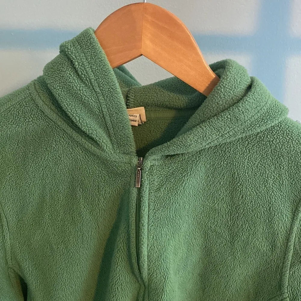 L.L. Bean Polartec Green Fleece Full Zip Jacket Medium Coat Preowned - Image 2