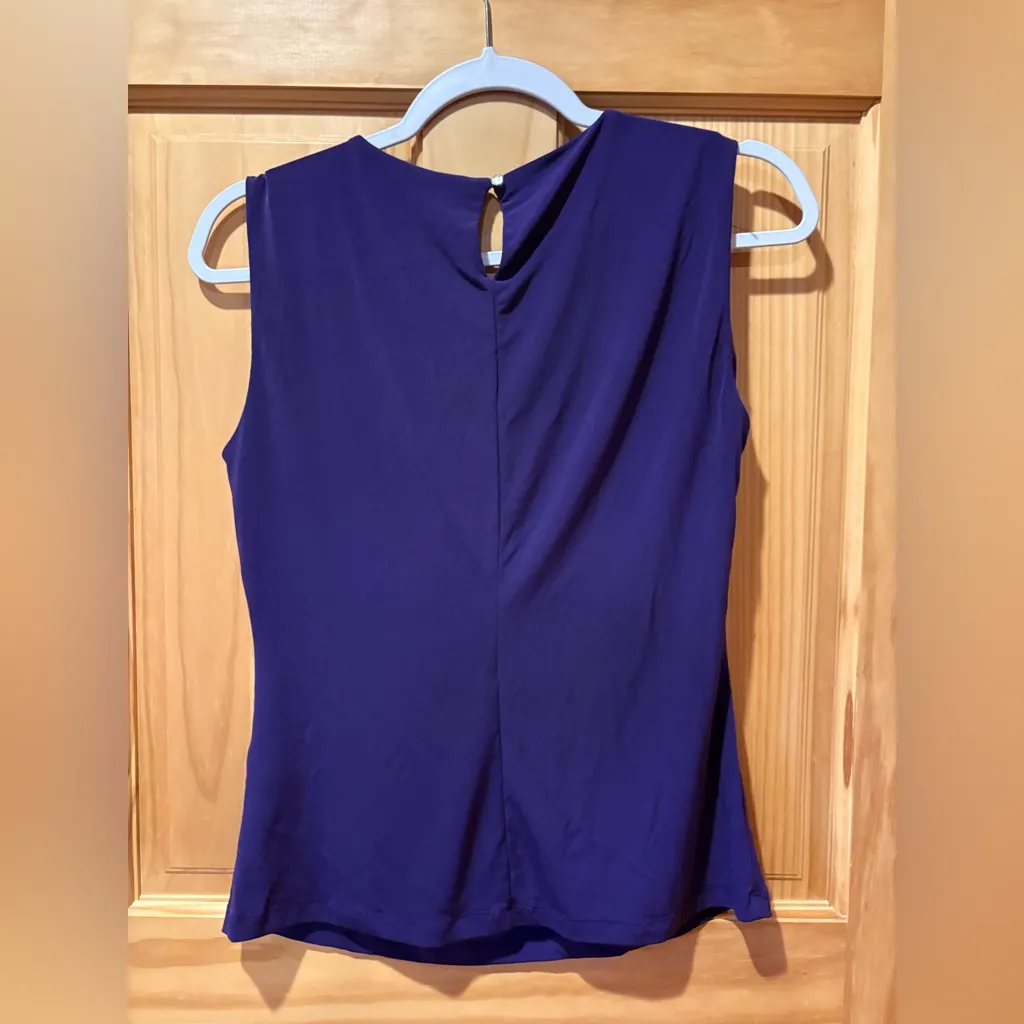 Calvin Klein Women's Deep Purple Pleated Blouse size Small GUC - Image 3