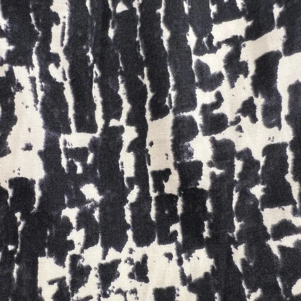 Evereve Giana Cotton Tiered V-Neck Sleeveless Shift Dress Black Ivory Size M - Image 13