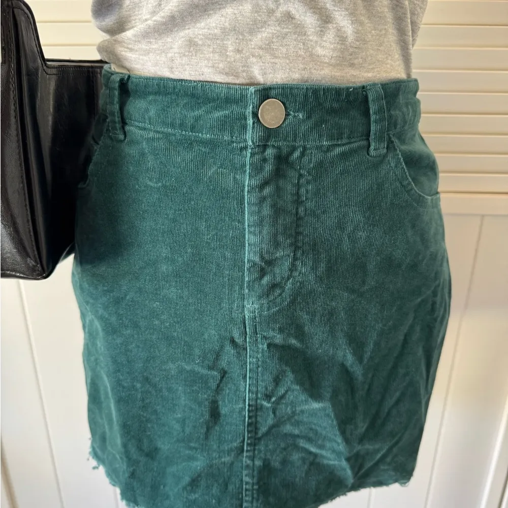 Forever 21 Green Suede Denim Skirt - Image 3