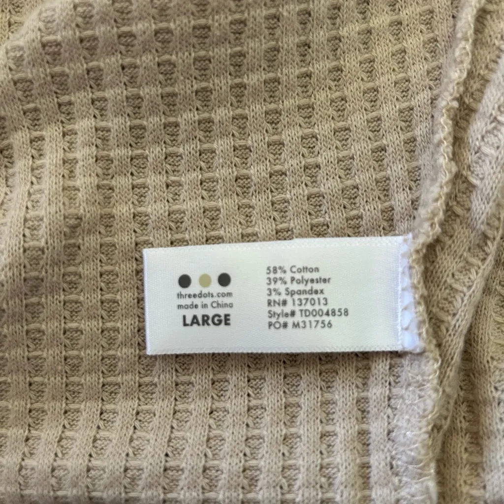 Three Dots Thermal Pullover Hoodie Size Large - Image 6