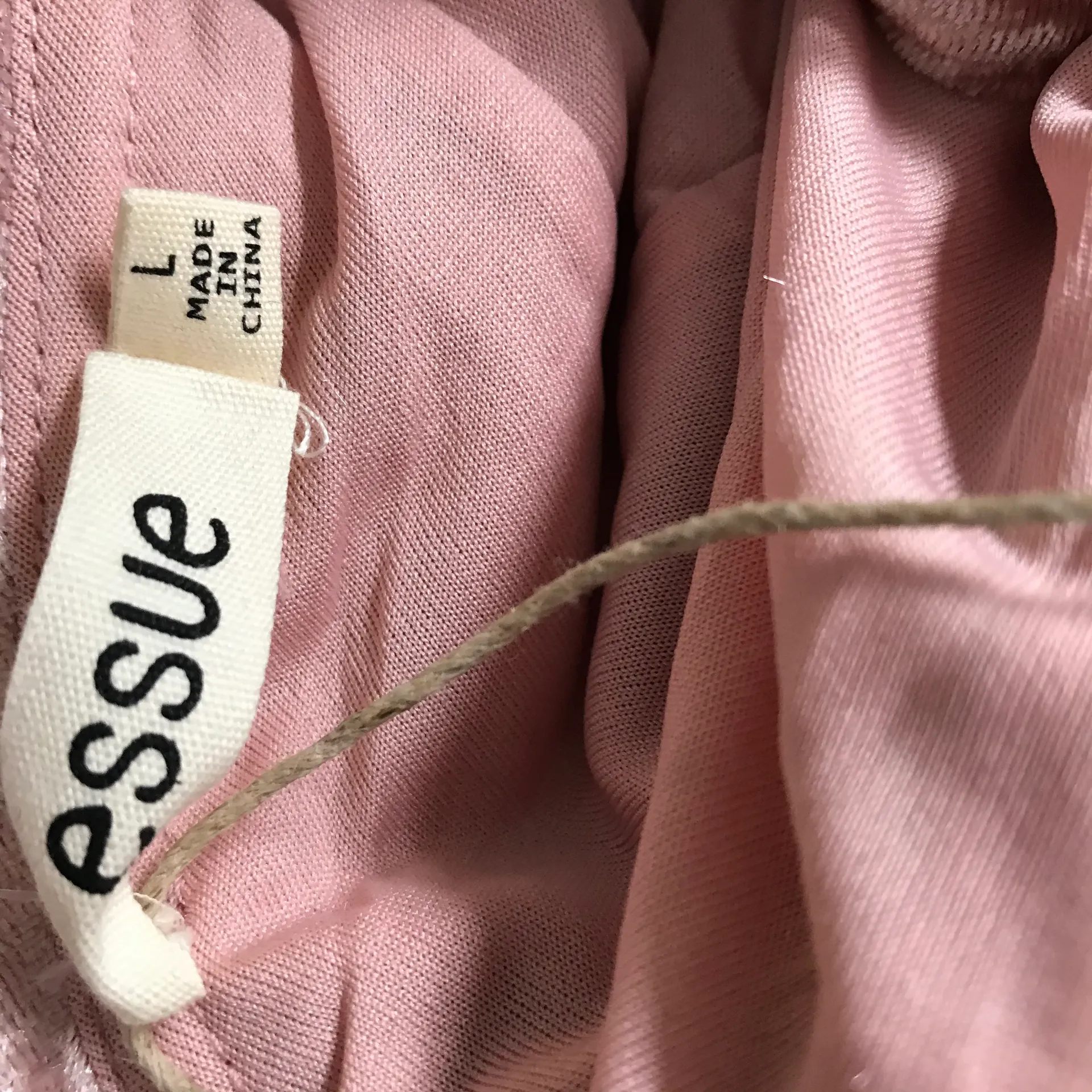 Crushed Velvet Blush Pink Dress Size L - Image 8