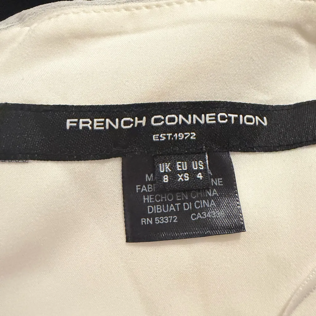 French Connection Whisper Strappy Tulle Mini Dress In Black/White size 4 - Image 9