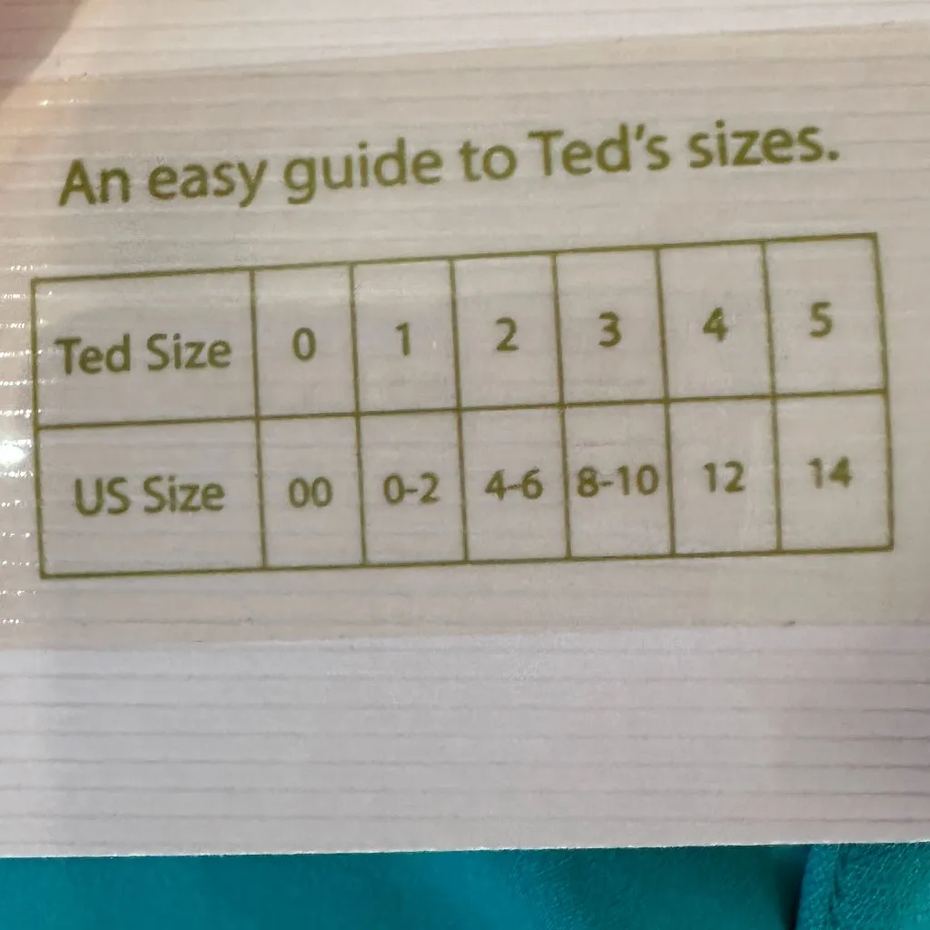 NWT Ted Baker London Cormier Turquoise Dress Cut Out Fluted Shift Size 4/6 - Image 10