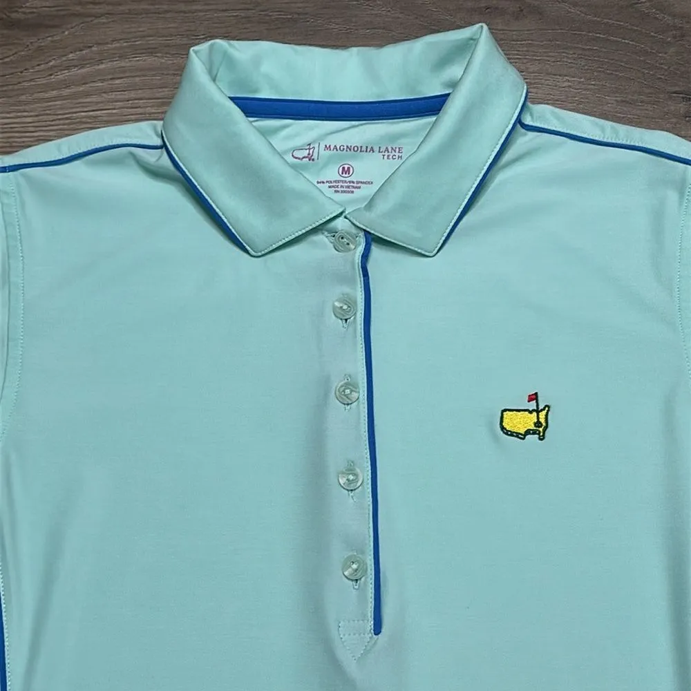 Masters Magnolia Lane Tech Performance Golf‎ Polo Blue Size Medium - Image 3