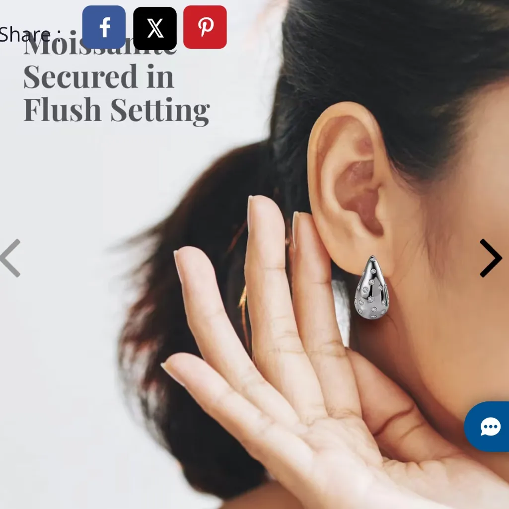 Moissanite Raindrop Tear Drop Statement Earrings - Image 3