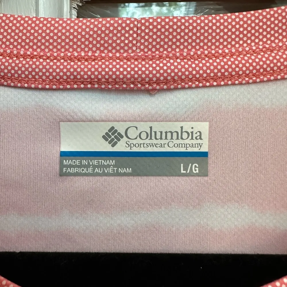 Columbia Salmon Shimmer Tie Dye Stripe Omni Shade Sun Deflector Top Size Large L - Image 11