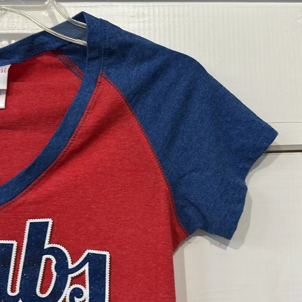 Chicago Cubs MLB V Neck Baseball Tee General Merchandise Small Red - Image 8