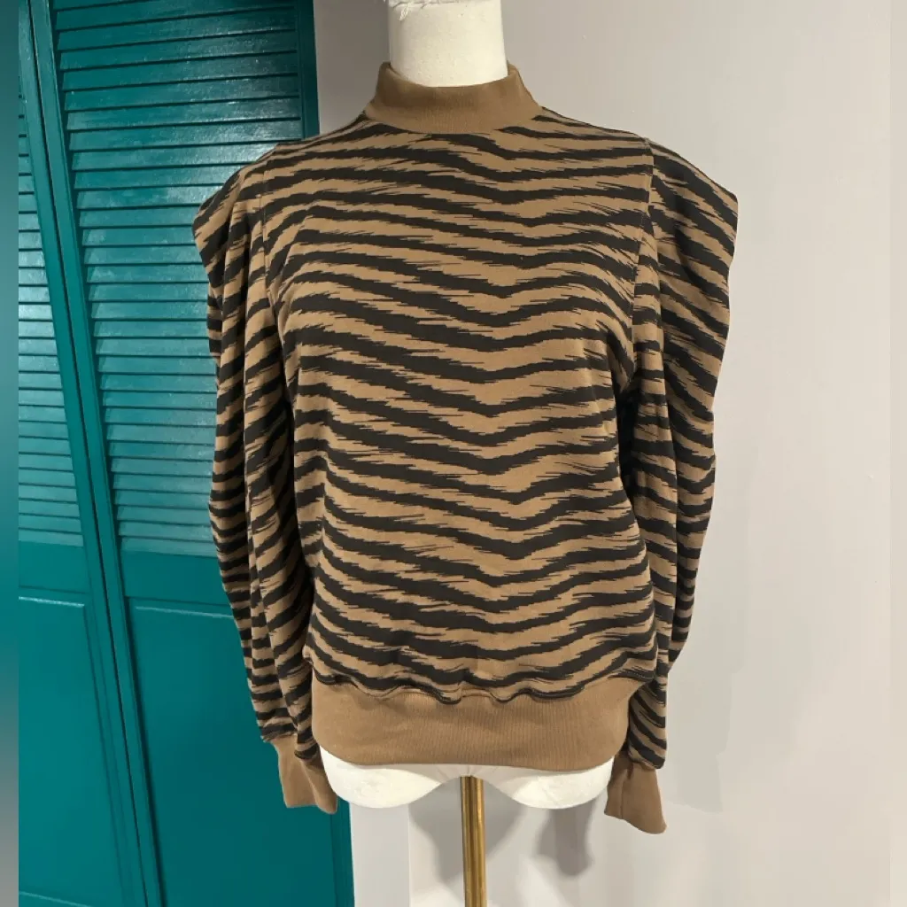 Revolve AGOLDE NWT Folded Sleeve Mock Neck Sweatshirt in the rare “Serpentine” - Image 7